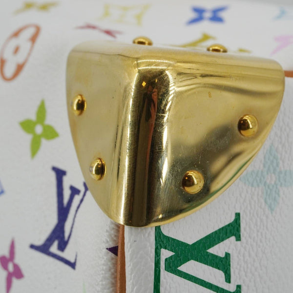 LOUIS VUITTON Speedy 30 Monogram Multicolor Canvas Satchel Bag White