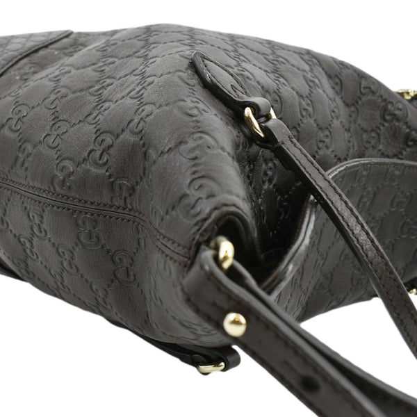 GUCCI Bree Medium Leather Top Handle Shoulder Bag Dark Brown 353120