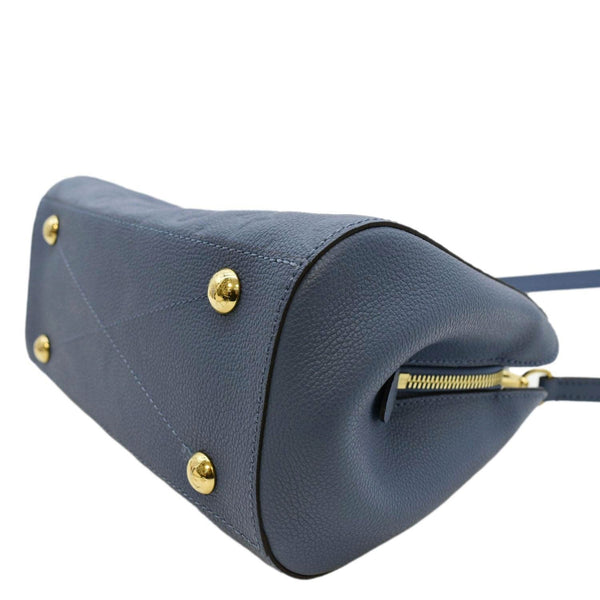 LOUIS VUITTON Montaigne BB Monogram Empreinte Leather Satchel Bag Blue