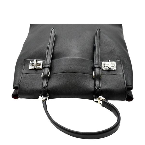 PRADA 2way Leather Tote Shoulder Bag Black BN2815