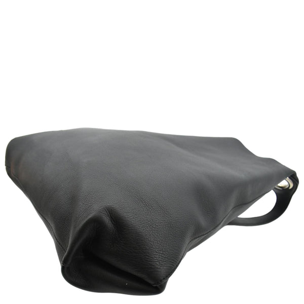 BURBERRY Medium Grommet Smooth Calfskin Hobo Bag Black