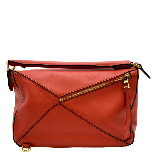 LOEWE Puzzle Medium Leather Shoulder Bag Red