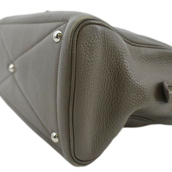 HERMES Victoria II Taurillon Clemence Leather Shoulder Bag Taupe