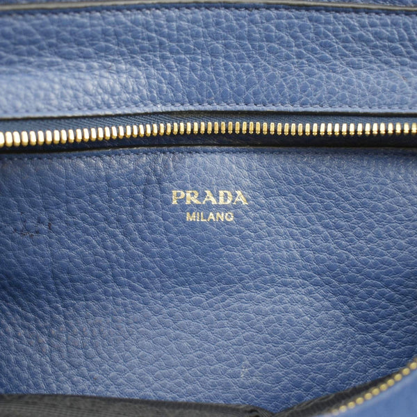 PRADA 2way Leather Tote Shoulder Bag Blue 1BA205
