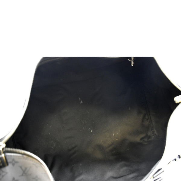 LOUIS VUITTON Keepall 50 Bandouliere Monogram Eclipse Canvas Travel Bag Black