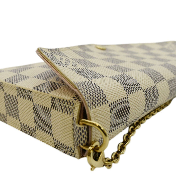 LOUIS VUITTON Felicie Pochette Damier Azur Crossbody Bag White