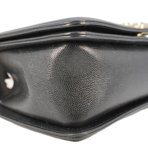 CHANEL Boy Flap Chevron Leather Shoulder Bag Black