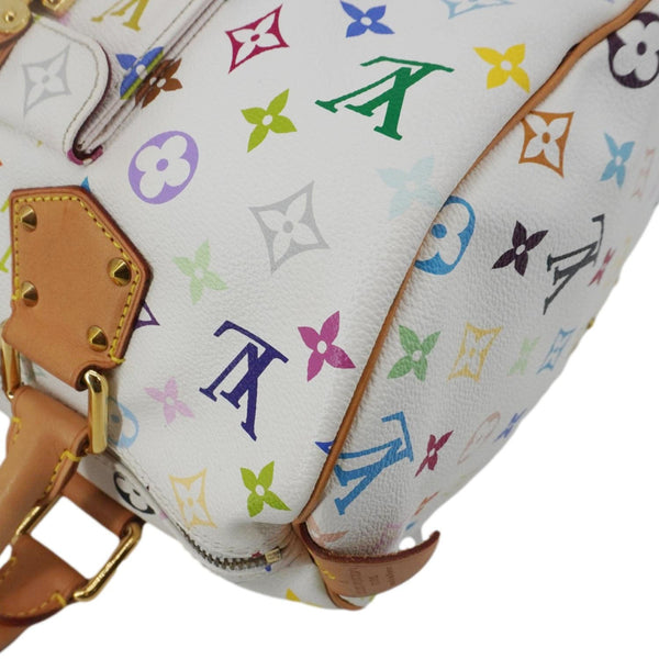 LOUIS VUITTON Speedy 30 Monogram Multicolor Canvas Satchel Bag White