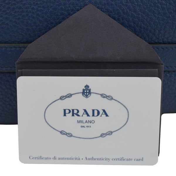 PRADA 2way Leather Tote Shoulder Bag Blue 1BA205