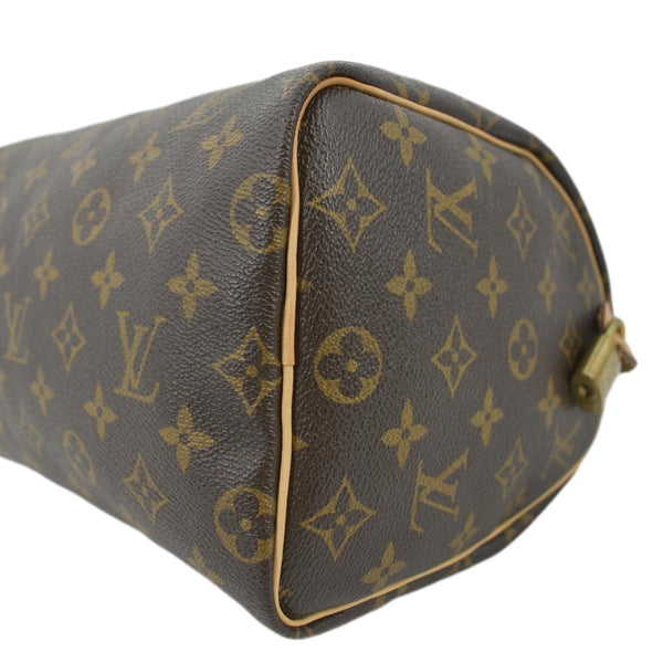LOUIS VUITTON Speedy 25 Monogram Canvas Satchel Bag Brown