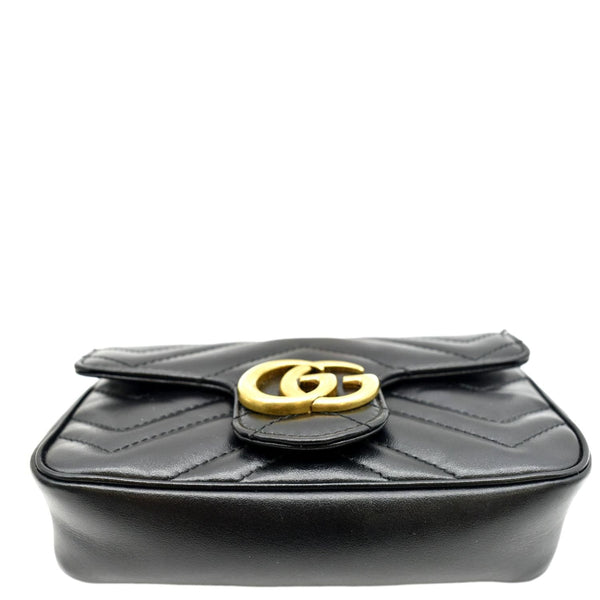 GUCCI GG Marmont Super Matelasse Leather Crossbody Bag Black 476433