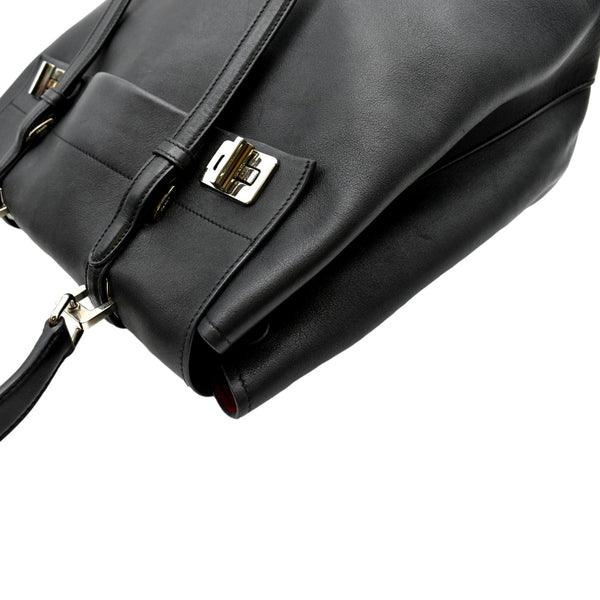 PRADA 2way Leather Tote Shoulder Bag Black BN2815