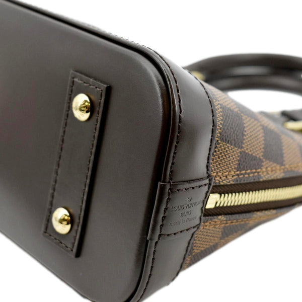 LOUIS VUITTON Alma BB Damier Ebene Satchel Crossbody Bag Brown