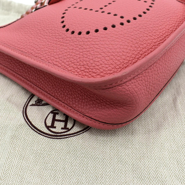 HERMES Women Maxi Evelyne Amazone TPM Clemence Leather Crossbody Bag Pink