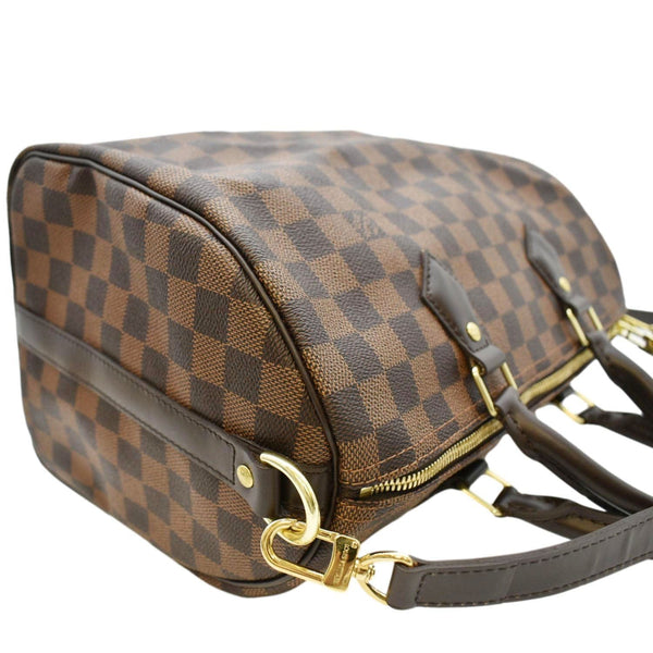 LOUIS VUITTON Speedy 30 Bandouliere Damier Ebene Satchel Bag Brown