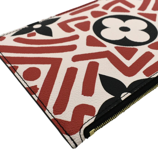 LOUIS VUITTON Neverfull Crafty Giant Monogram Canvas Wristlet Pouch Red