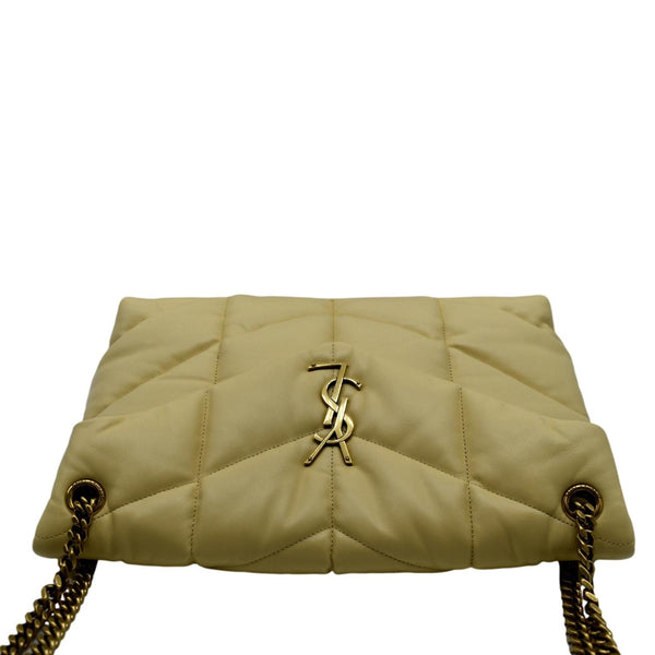YVES SAINT LAURENT Loulou Puffer Quilted Leather Crossbody Bag Light Creme