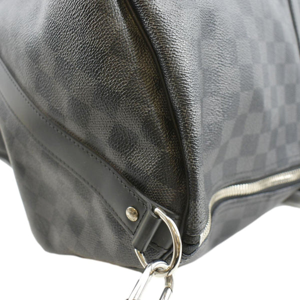 LOUIS VUITTON Keepall 55 Bandouliere Damier Graphite Travel Bag Black