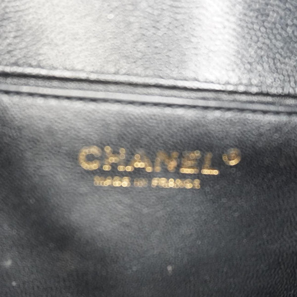 CHANEL Boy Flap Chevron Leather Shoulder Bag Black