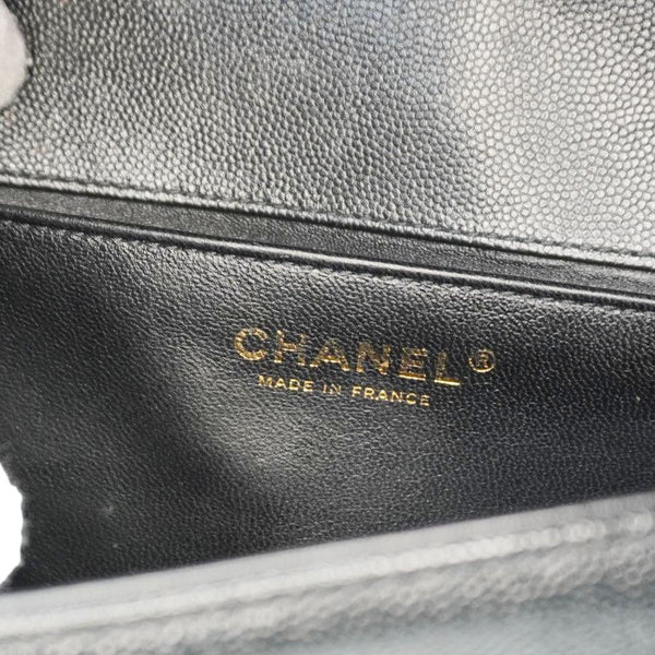 CHANEL Boy Flap Chevron Leather Shoulder Bag Black