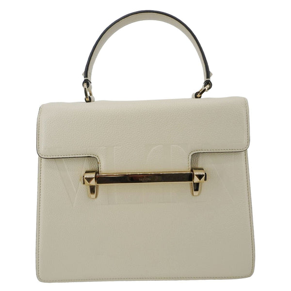 VALENTINO Uptown Embossed VLTN Top Handle Crossbody Bag Cream