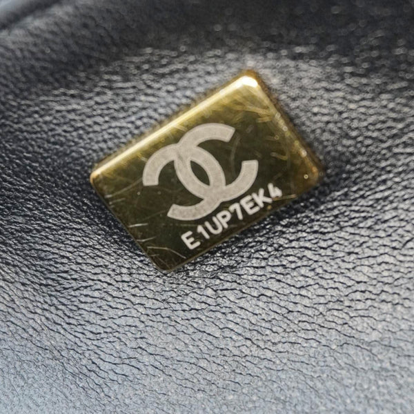 CHANEL Boy Flap Chevron Leather Shoulder Bag Black