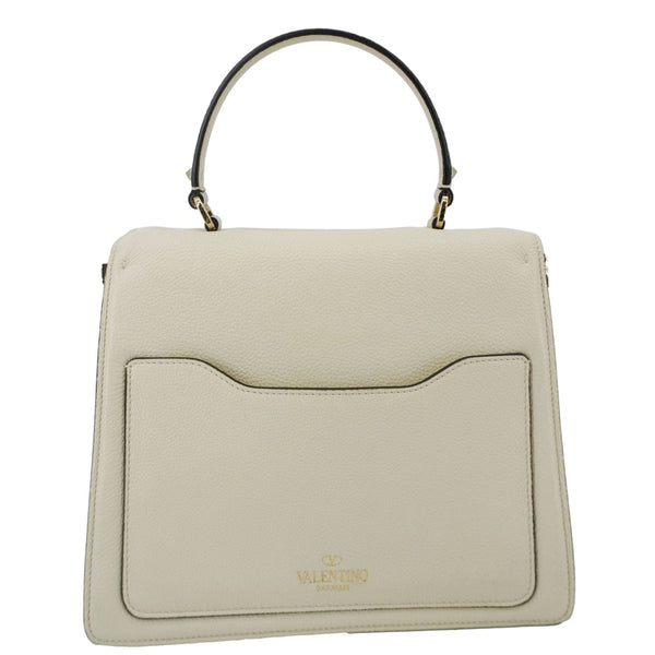 VALENTINO Uptown Embossed VLTN Top Handle Crossbody Bag Cream