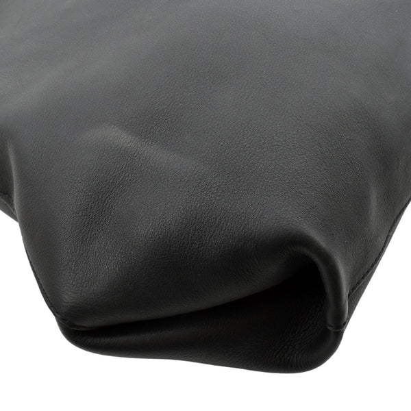 BURBERRY Medium Grommet Smooth Calfskin Hobo Bag Black