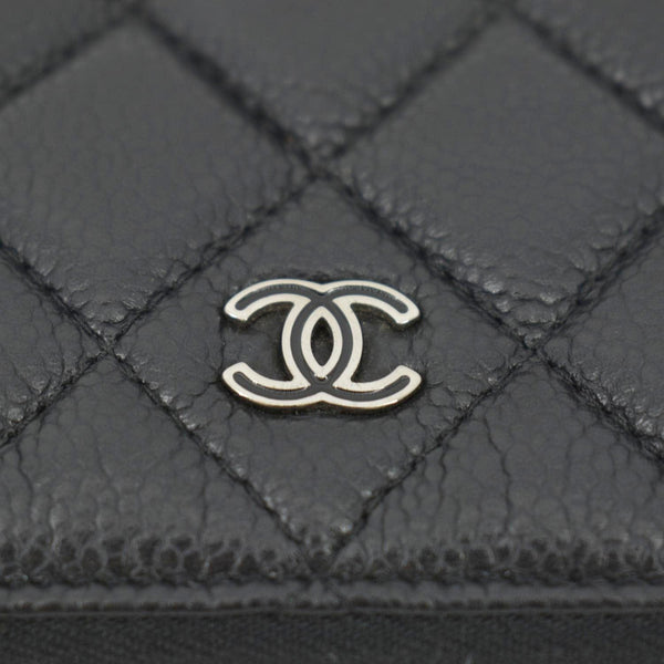 CHANEL Classic O-Case Caviar Leather Zip Pouch Black