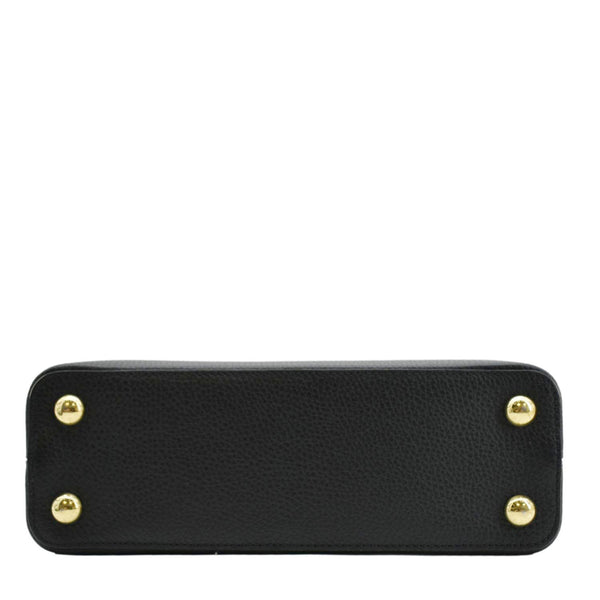 LOUIS VUITTON Capucines BB Leopard Taurillon Leather Shoulder Bag Black