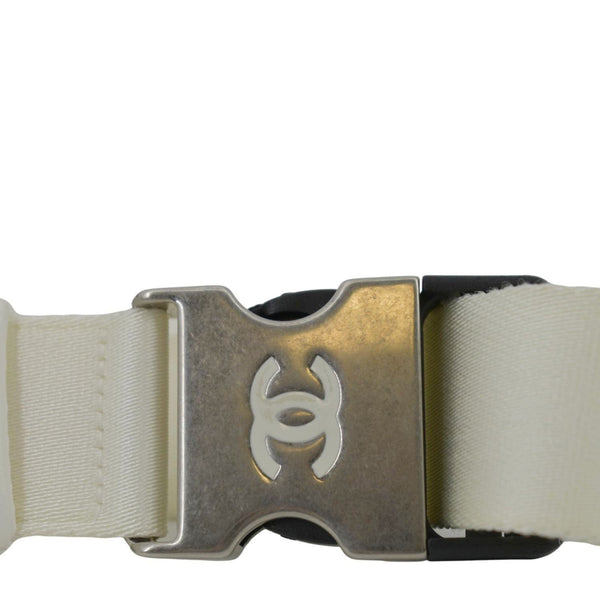 CHANEL Coco Neige Tweed x Nylon Waist Pouch White