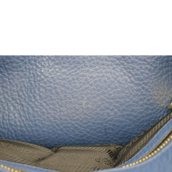 PRADA 2way Leather Tote Shoulder Bag Blue 1BA205