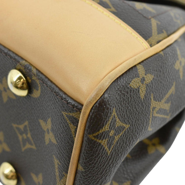 LOUIS VUITTON Beverly MM Monogram Canvas Satchel Bag Brown