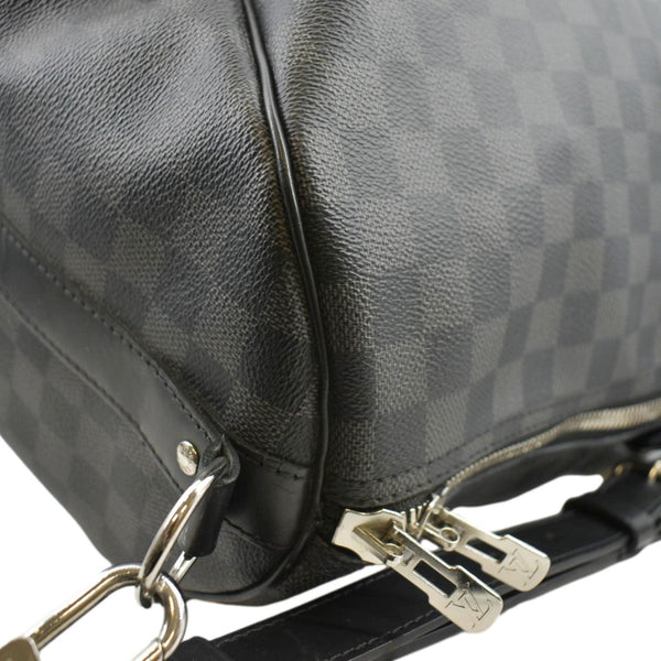 LOUIS VUITTON Keepall 55 Bandouliere Damier Graphite Travel Bag Black