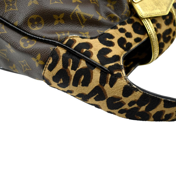 LOUIS VUITTON Polly Leopard Monogram Hobo Bag Brown