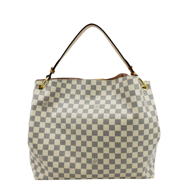 LOUIS VUITTON Graceful MM Damier Azur Hobo Shoulder Bag White