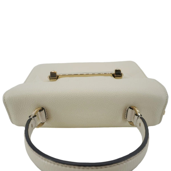 VALENTINO Uptown Embossed VLTN Top Handle Crossbody Bag Cream