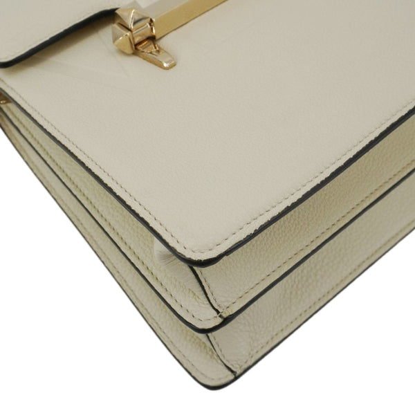 VALENTINO Uptown Embossed VLTN Top Handle Crossbody Bag Cream