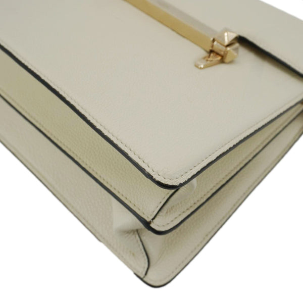 VALENTINO Uptown Embossed VLTN Top Handle Crossbody Bag Cream