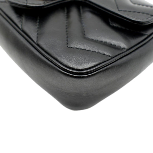 GUCCI GG Marmont Super Matelasse Leather Crossbody Bag Black 476433