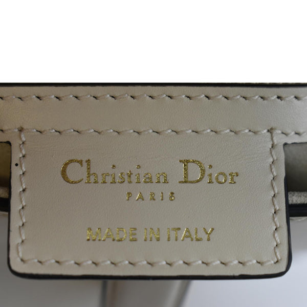 CHRISTIAN DIOR Saddle Smooth Calfskin Leather Satchel Shoulder Bag Dusty Ivory