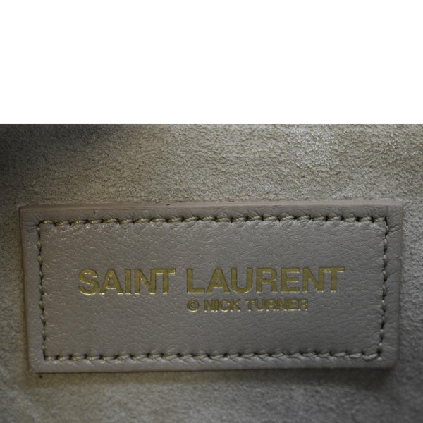 YVES SAINT LAURENT LE 5 a 7 Floral Printed Leather Hobo Bag White