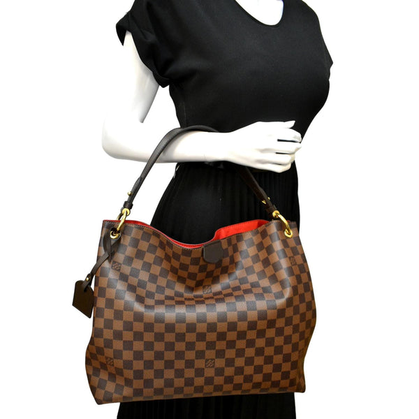 LOUIS VUITTON Graceful MM Damier Ebene Shoulder Bag Brown
