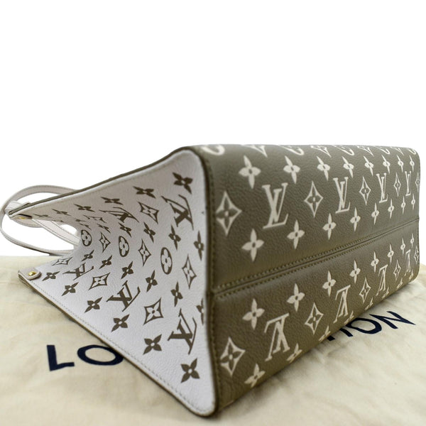 LOUIS VUITTON Women Onthego Spring City MM Monogram Empreinte Leather Shoulder Bag Bicolor