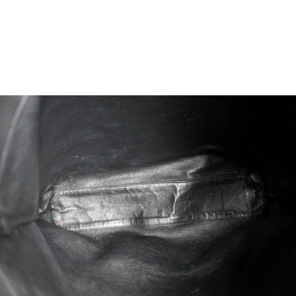 YVES SAINT LAURENT Tag Calfskin Leather Hobo Bag Black