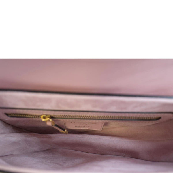 CHRISTIAN DIOR Saddle Smooth Calfskin Leather Satchel Shoulder Bag Antique Pink