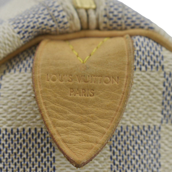 LOUIS VUITTON Speedy 30 Damier Azur Satchel Bag White