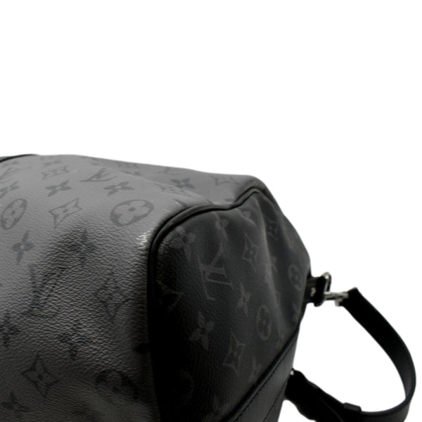 LOUIS VUITTON Keepall 50 Bandouliere Monogram Eclipse Canvas Travel Bag Black
