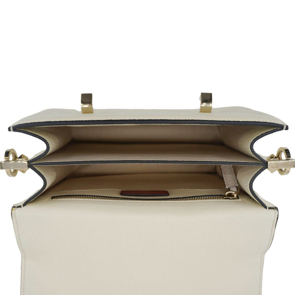 VALENTINO Uptown Embossed VLTN Top Handle Crossbody Bag Cream