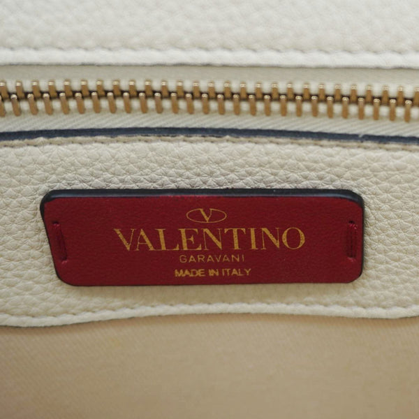 VALENTINO Uptown Embossed VLTN Top Handle Crossbody Bag Cream
